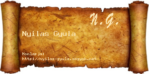 Nyilas Gyula névjegykártya